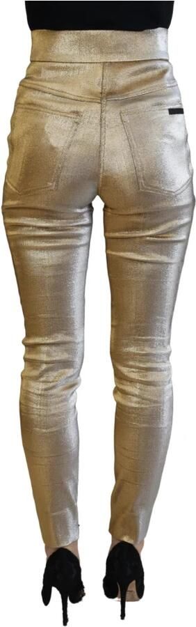 Dolce & Gabbana Gouden Hoge Taille Skinny Denim Broek Yellow Dames - Foto 5