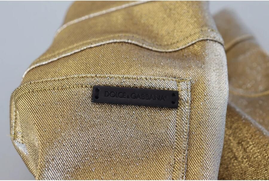 Dolce & Gabbana Gouden Hoge Taille Skinny Denim Broek Yellow Dames - Foto 2