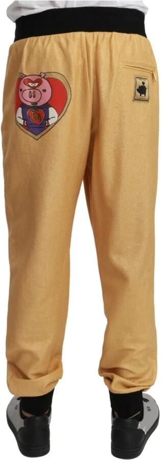 Dolce & Gabbana Luxe Gouden Jaar van het Varken Katoenen Herenbroek Yellow - Foto 8