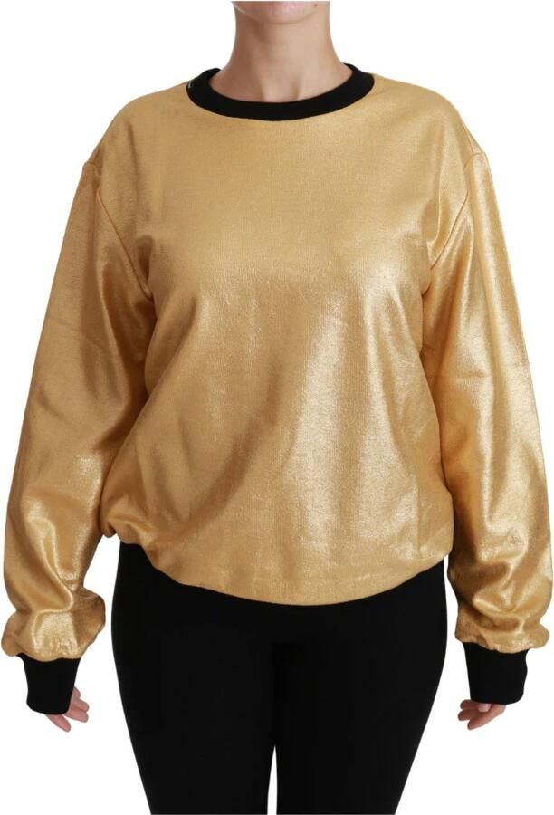 Dolce & Gabbana Goud en Zwart Katoenen Crewneck Sweater Yellow Dames - Foto 6