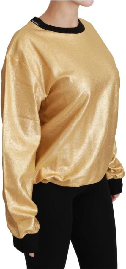 Dolce & Gabbana Goud en Zwart Katoenen Crewneck Sweater Yellow Dames - Foto 5