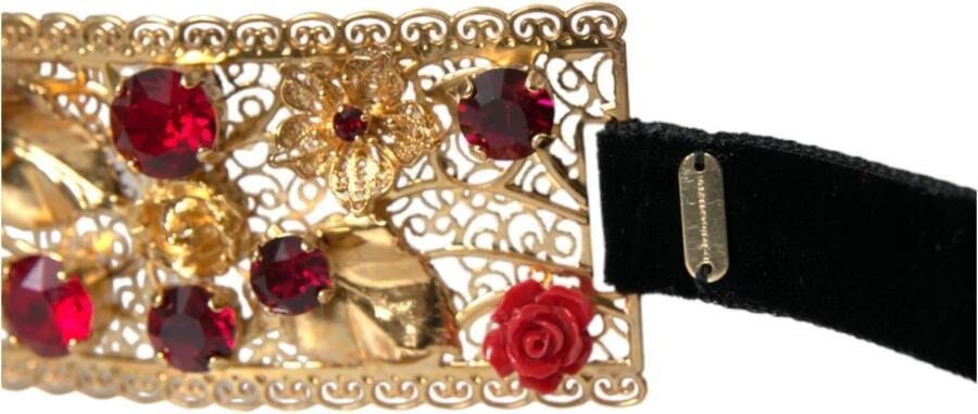 Dolce & Gabbana Gouden Kristal Roos Juweel Taille Riem Yellow Dames - Foto 6