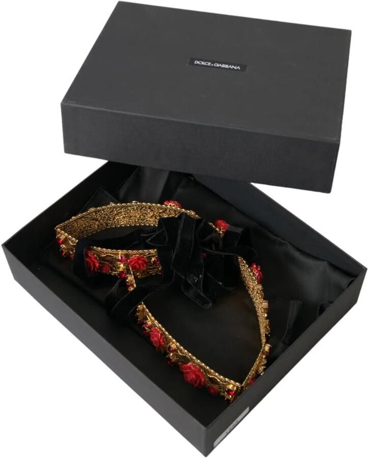 Dolce & Gabbana Gouden Kristal Roos Juweel Taille Riem Yellow Dames - Foto 2