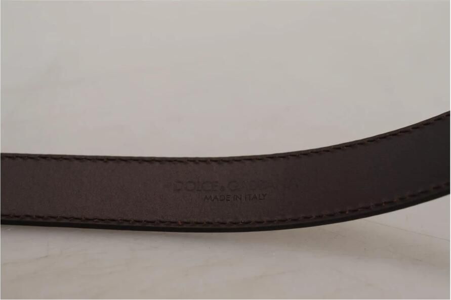 Dolce & Gabbana Gouden Leren Vierkante Metalen Gesp Riem Yellow Unisex - Foto 2