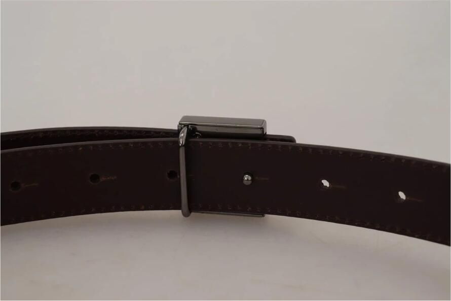 Dolce & Gabbana Gouden Leren Vierkante Metalen Gesp Riem Yellow Unisex - Foto 3