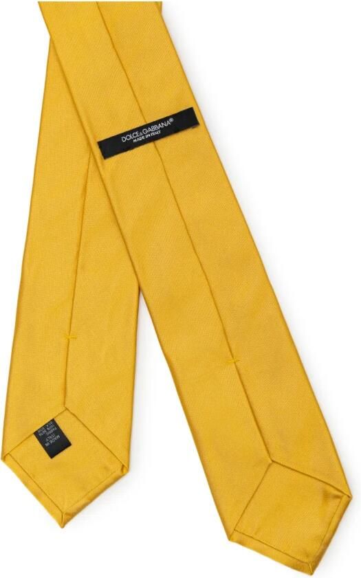 Dolce & Gabbana Gouden Zijden Stropdas Yellow Heren - Foto 3