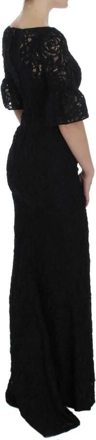 Dolce & Gabbana Zwarte bloemenkanten lange bodycon maxi jurk Zwart Dames - Foto 8