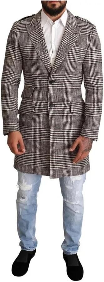 D&G Trainingsjack D&G Heren Glen Plaid Wollen Jas Lange Mouw - Foto 6