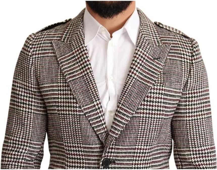 D&G Trainingsjack D&G Heren Glen Plaid Wollen Jas Lange Mouw