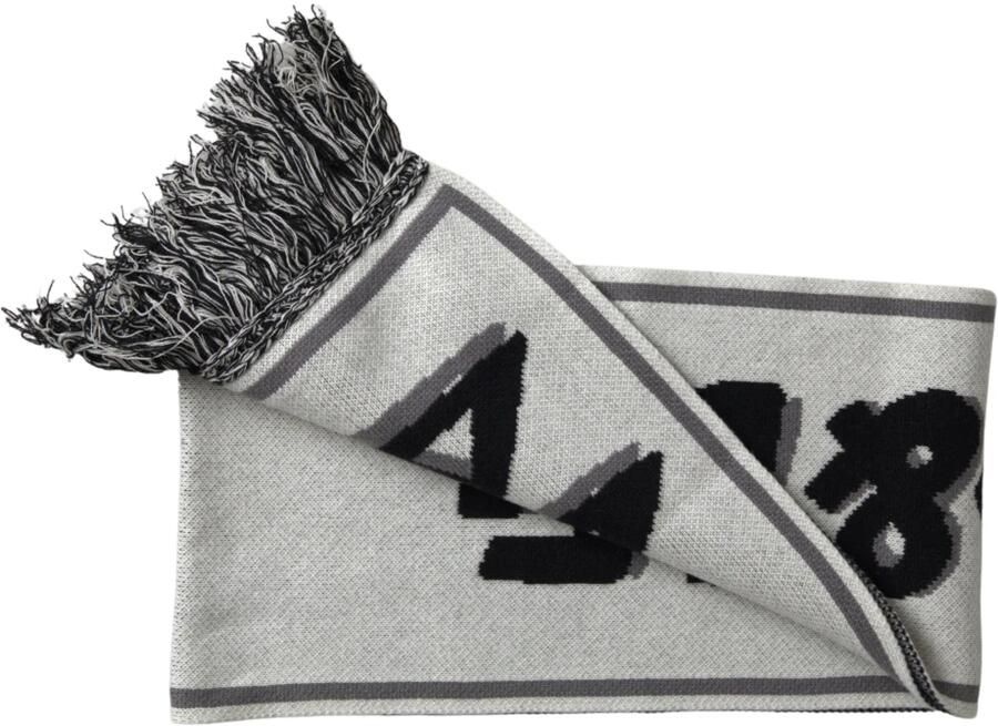 Dolce & Gabbana Grijze Kasjmier Gebreide Wrap Sjaal met Franjes Gray Heren - Foto 3