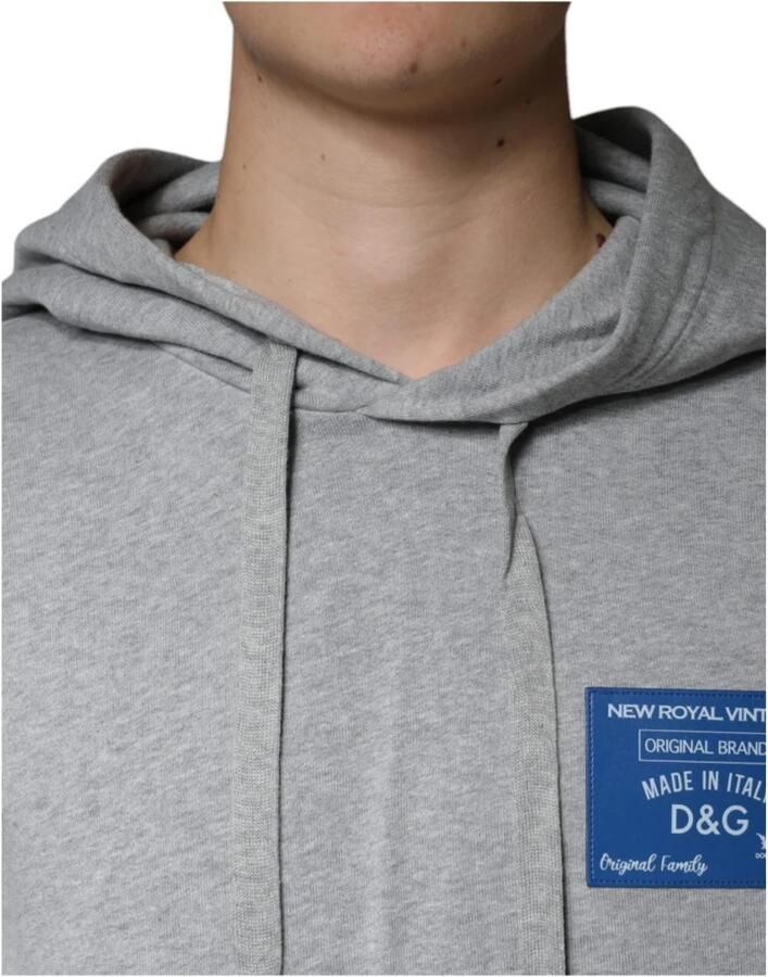 Dolce & Gabbana Grijze Katoenen Logo Hoodie Gray Heren