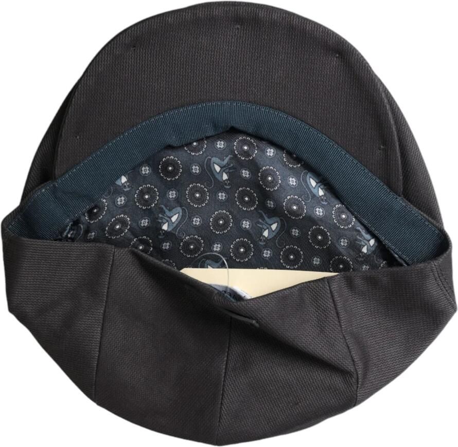 Dolce & Gabbana Grijze Katoenen Newsboy Cap Gray Heren