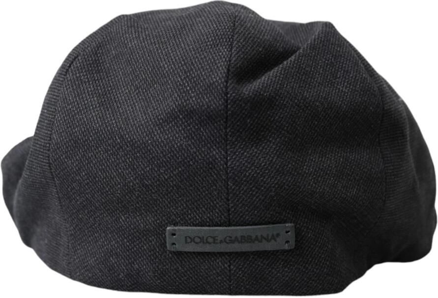Dolce & Gabbana Grijze Katoenen Newsboy Cap Stijlvol Iconisch Gray Heren - Foto 2