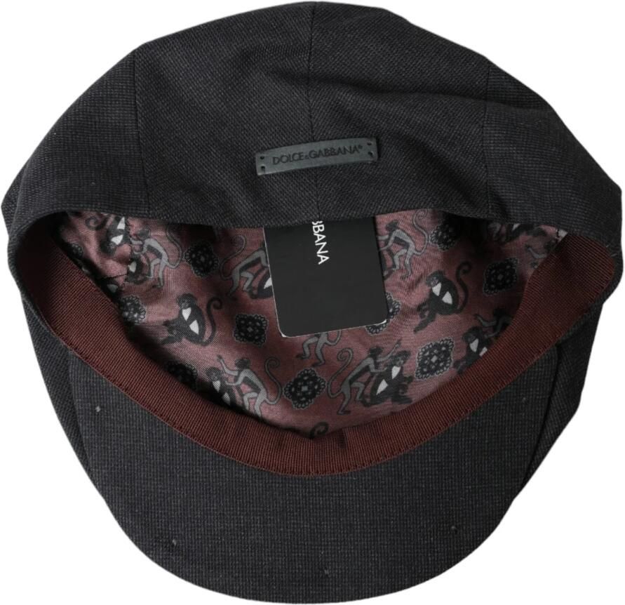 Dolce & Gabbana Grijze Katoenen Newsboy Cap Stijlvol Iconisch Gray Heren