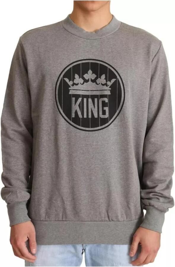 D&G Sweater D&G Heren King Sweatshirt Grijs Ronde hals - Foto 5