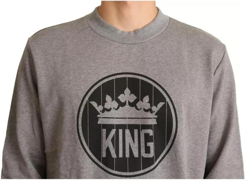 D&G Sweater D&G Heren King Sweatshirt Grijs Ronde hals - Foto 3