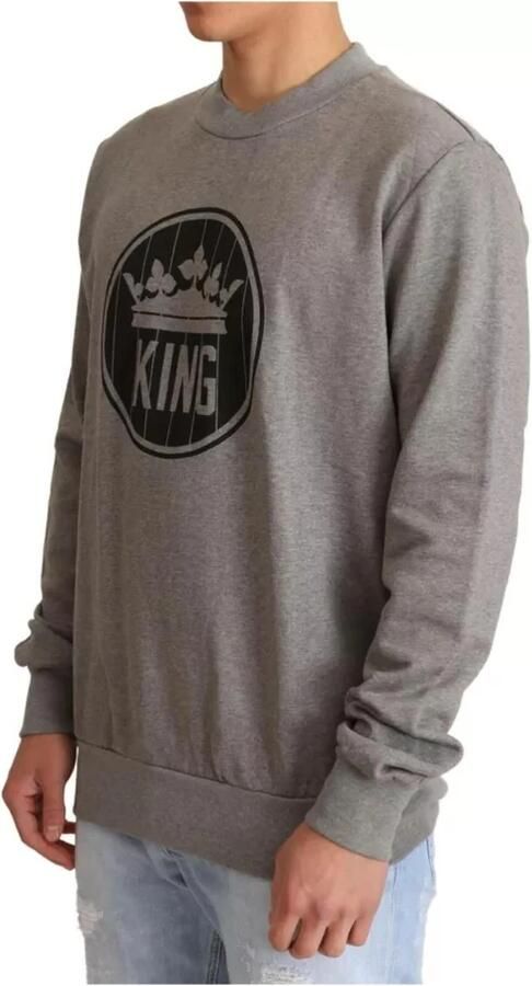 D&G Sweater D&G Heren King Sweatshirt Grijs Ronde hals - Foto 4