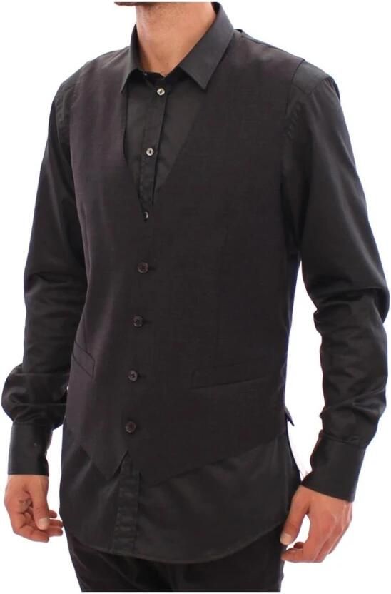 D.Exterior Black Blue Cotton Stretch Straight Skirt Zwart - Foto 7