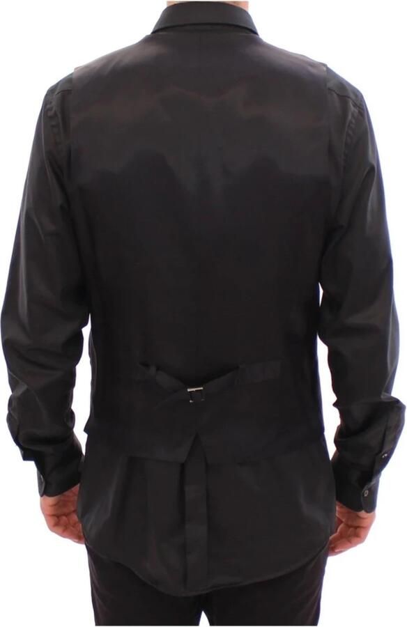 D.Exterior Black Blue Cotton Stretch Straight Skirt Zwart - Foto 6