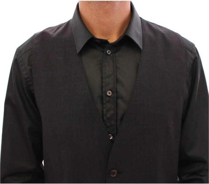 D.Exterior Black Blue Cotton Stretch Straight Skirt Zwart