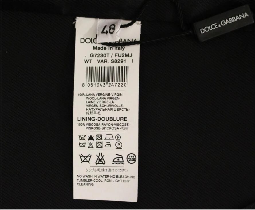 D.Exterior Black Blue Cotton Stretch Straight Skirt Zwart - Foto 2