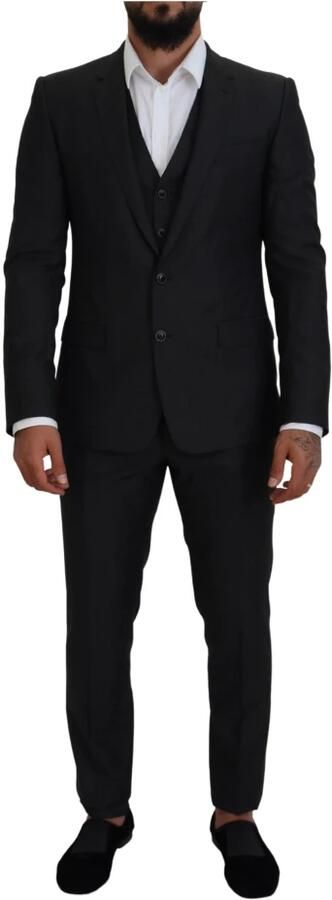 Dolce & Gabbana Zwart Virgin Wool Formeel 3-delig Pak Klassieke Elegantie Black Heren - Foto 15