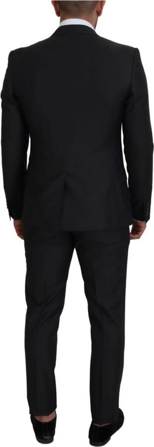 Dolce & Gabbana Zwart Virgin Wool Formeel 3-delig Pak Klassieke Elegantie Black Heren - Foto 18