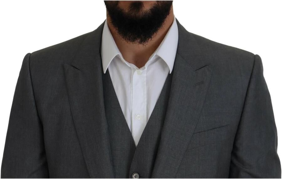 Dolce & Gabbana Grijze Martini 3-delig Slim Fit Pak Grijs Heren - Foto 4