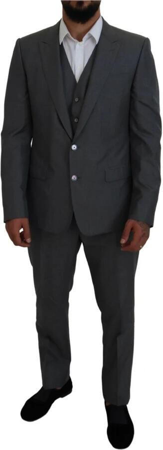 Dolce & Gabbana Grijze Martini 3-delig Slim Fit Pak Grijs Heren - Foto 10