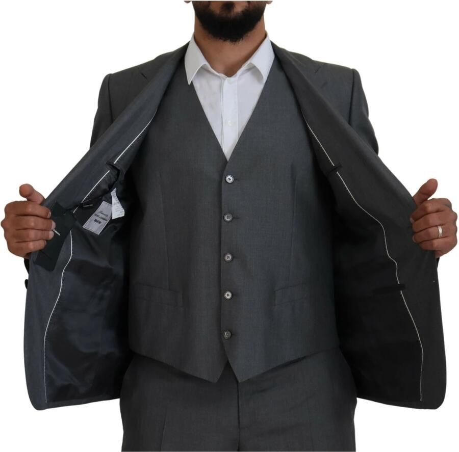 Dolce & Gabbana Grijze Martini 3-delig Slim Fit Pak Grijs Heren