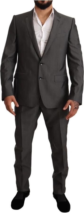 Dolce & Gabbana Grijze Metallic Martini Slim Fit Pak Set Gray Heren - Foto 6