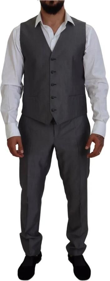 Dolce & Gabbana Grijze Slim Fit Suit Sicilia 3-delig Gray Heren - Foto 12