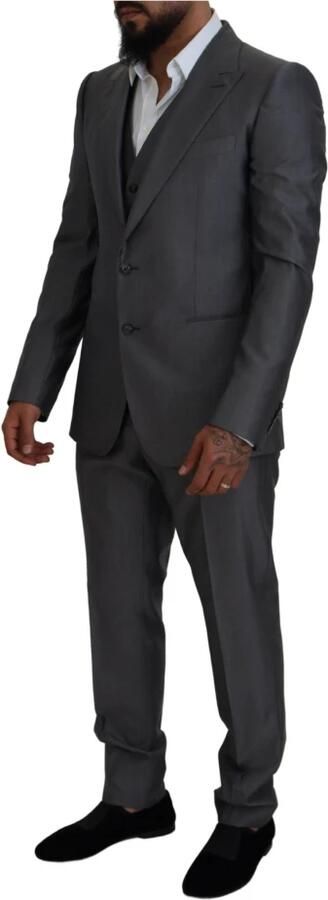 Dolce & Gabbana Grijze Slim Fit Suit Sicilia 3-delig Gray Heren - Foto 9