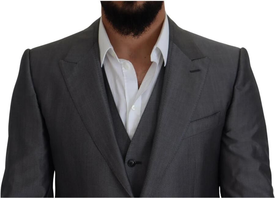 Dolce & Gabbana Grijze Slim Fit Suit Sicilia 3-delig Gray Heren - Foto 2
