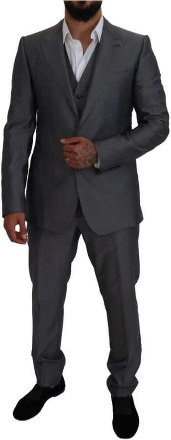 Dolce & Gabbana Grijze Slim Fit Suit Sicilia 3-delig Gray Heren - Foto 8