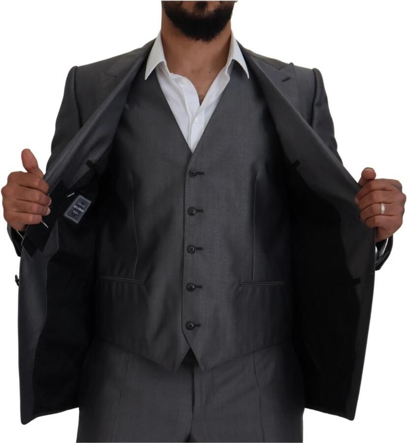 Dolce & Gabbana Grijze Slim Fit Suit Sicilia 3-delig Gray Heren