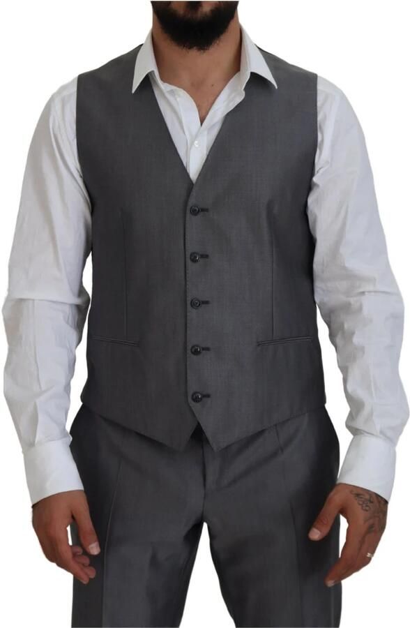 Dolce & Gabbana Grijze Slim Fit Suit Sicilia 3-delig Gray Heren - Foto 3