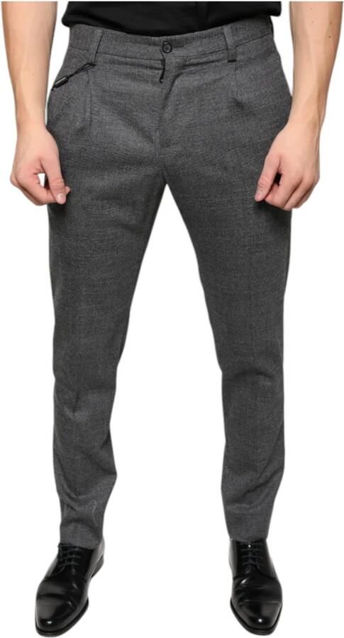 Dolce & Gabbana Grijze Tartan Wol Skinny Broek Gray Heren - Foto 4