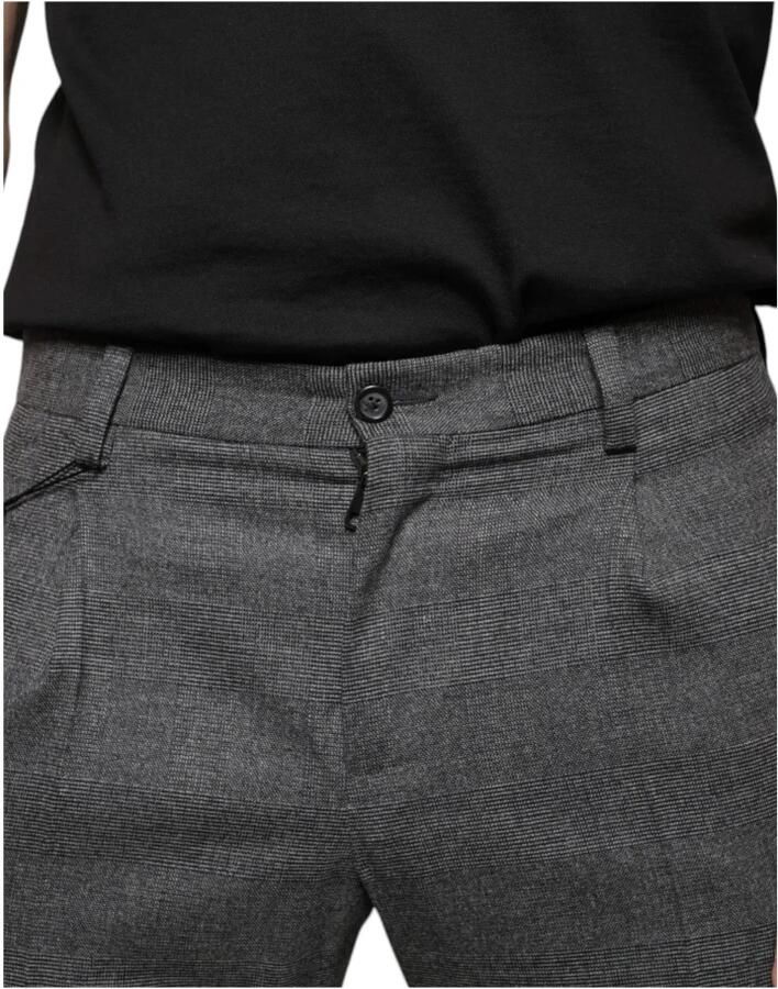 Dolce & Gabbana Grijze Tartan Wol Skinny Broek Gray Heren