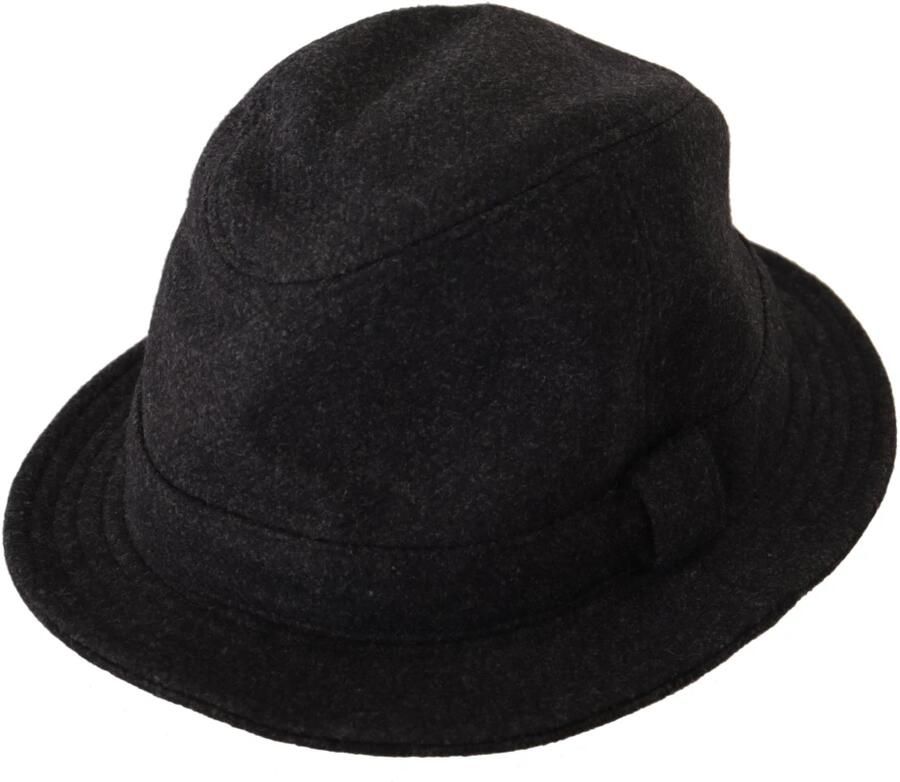 Dolce & Gabbana Grijze Virgin Wool Logo Fedora Trilby Hoed Black Dames - Foto 2
