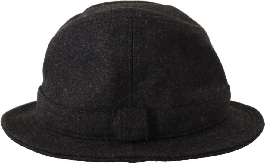 Dolce & Gabbana Grijze Virgin Wool Logo Fedora Trilby Hoed Black Dames - Foto 5