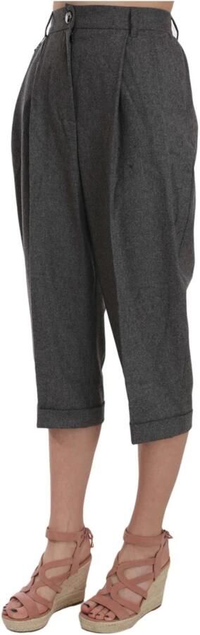 Dolce & Gabbana Elegante grijze wollen en kasjmier geplooide broek Gray Dames