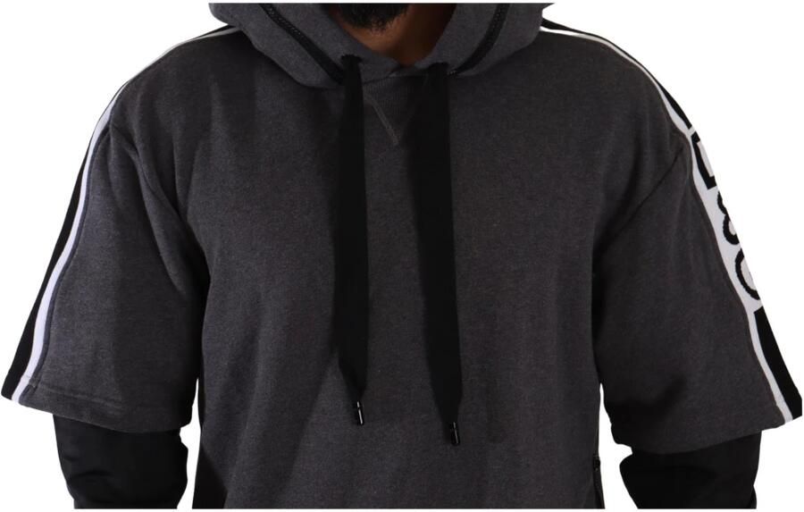 Dolce & Gabbana Gray Black Cotton Hooded #Dgmillennials Sweater Grijs Heren - Foto 2