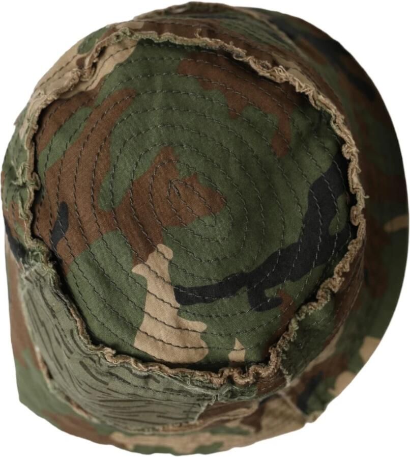 Dolce & Gabbana Groene Camouflage Katoenen Bucket Hoed Green Heren - Foto 2