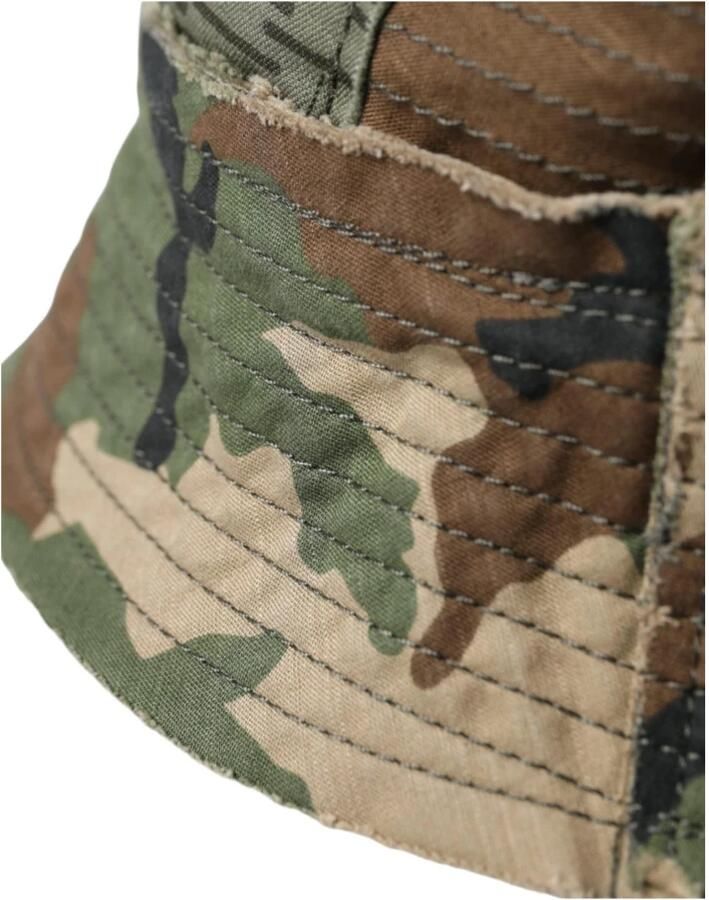 Dolce & Gabbana Groene Camouflage Katoenen Bucket Hoed Green Heren - Foto 3