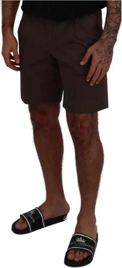 Dolce & Gabbana Groene Katoenen Casual Chino Shorts Green Heren - Foto 4