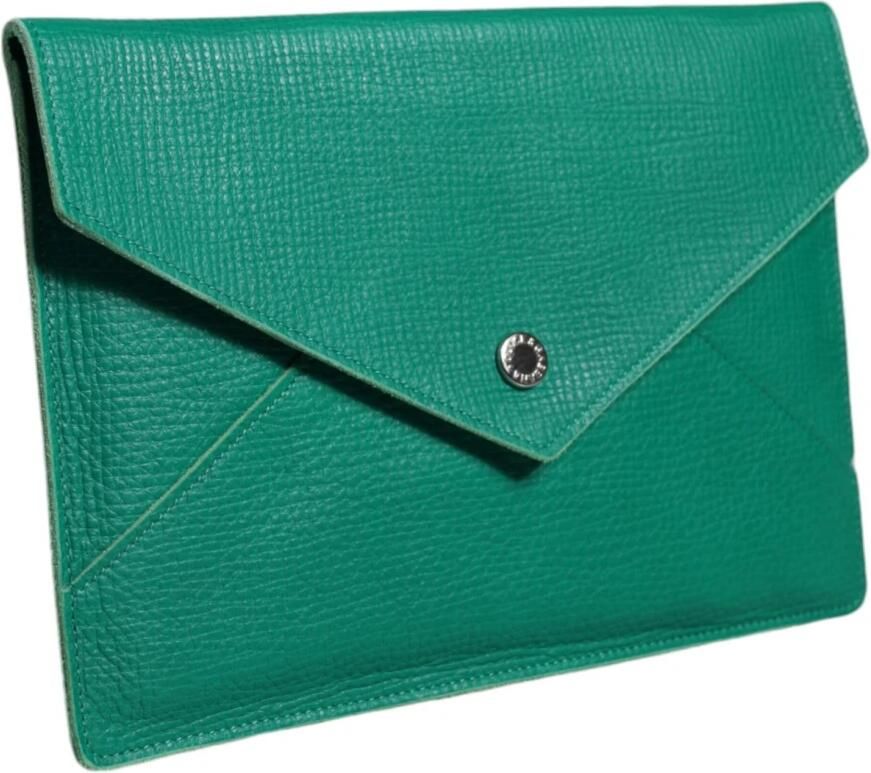 Dolce & Gabbana Groene Leren Clutch Portemonnee Tablethoes Green Dames