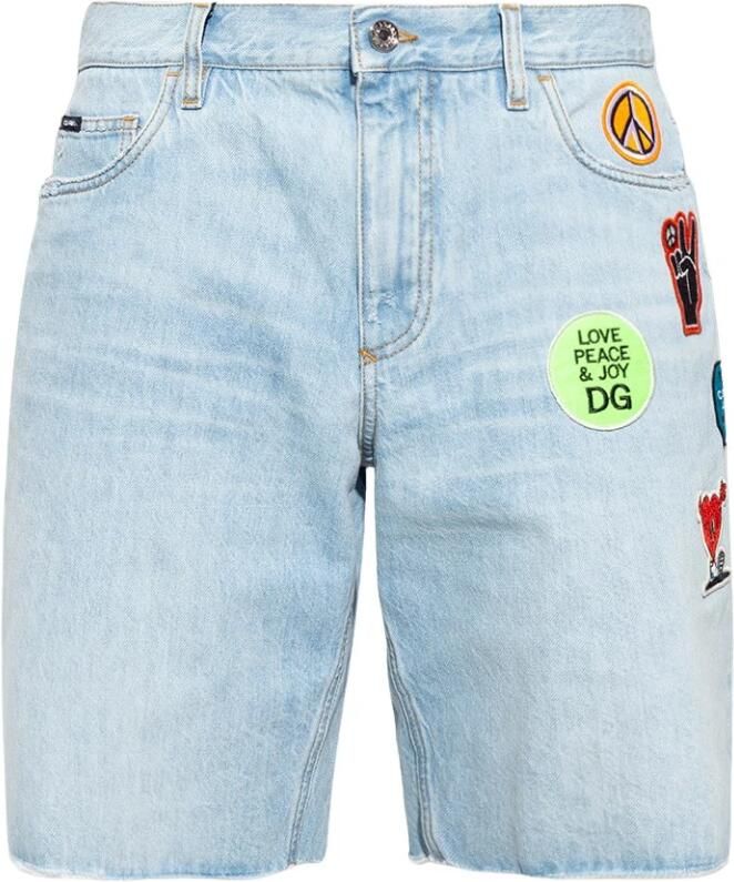 D&G Korte Broek D&G Denim Shorts Patch Detail Relaxte pasvorm - Foto 9