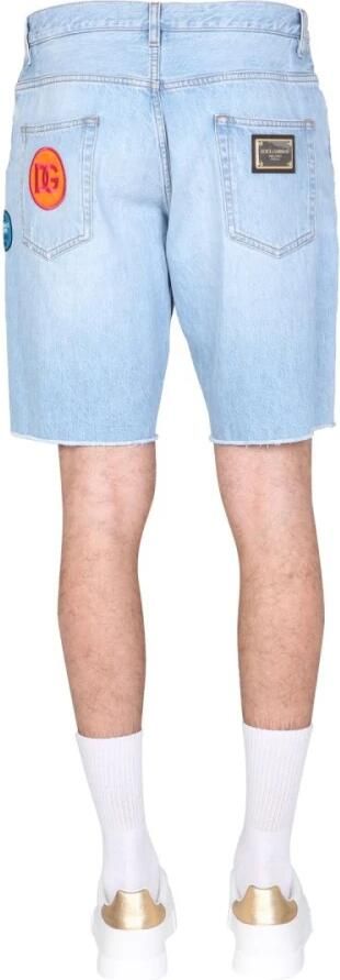 D&G Korte Broek D&G Denim Shorts Patch Detail Relaxte pasvorm - Foto 6