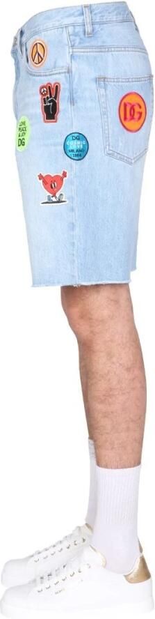 D&G Korte Broek D&G Denim Shorts Patch Detail Relaxte pasvorm - Foto 7